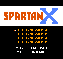 Spartan X title screen for Famicom